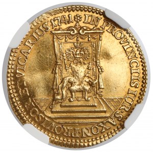 August III Sas, Dukat wikariacki 1741 - NGC MS62