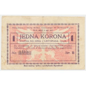 Nowy Sącz, Składnica i Sklep Kółka Rolniczego, 1 korona (ważna do 1.11.1919)