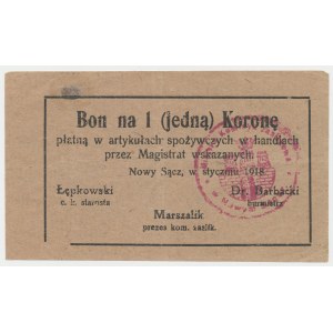 Nowy Sącz, 1 korona 1918 - styczeń