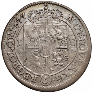 Jan III Sobieski, Ort Bydgoszcz 1677 SB - tarcza prosta