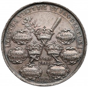 Szwecja, Karol XII, Medal na pamiątkę zwycięstw (w tym w Polsce) 1703 r.