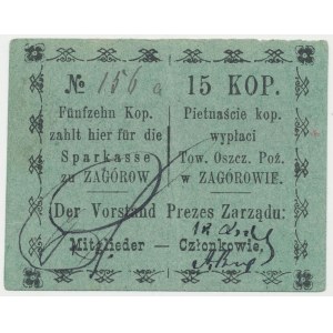 Zagórów, Tow. Oszcz. Poż., 15 kopiejek (1915)