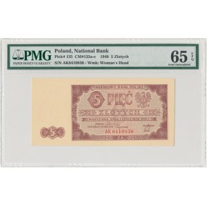 5 złotych 1948 - AK - PMG 65 EPQ