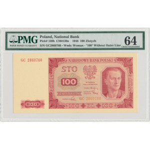100 złotych 1948 - GC - bez ramki - PMG 64