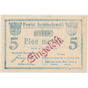 Inowrocław, 5 marek 1919 - stempel EINGELÖST