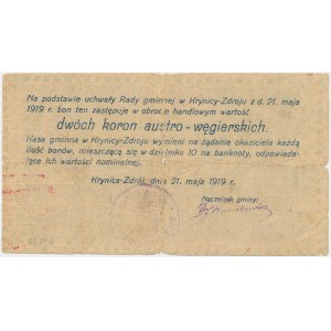 Krynica Zdrój, 2 korony 1919 ...węgierskich - Ser. D