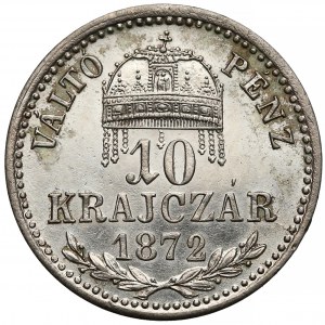 Austro-Węgry, 10 krajcarów 1872 KB