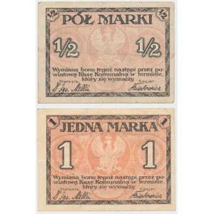 Kościerzyna, 1/2 i 1 marka (1920) - zestaw (2szt)