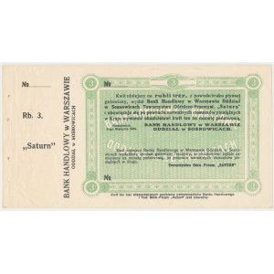 Sosnowice, SATURN, 3 ruble 1914 - blankiet z grzbietem