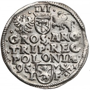 Zygmunt III Waza, Trojak Poznań 1595 - z inicjałami V-I