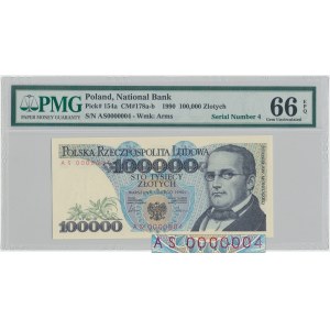 100.000 złotych 1990 - AS 0000004 - PMG 66 EPQ