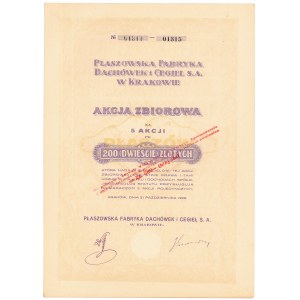 Płaszowska Fabryka Dachówek i Cegieł , 5x 200 zł 1926