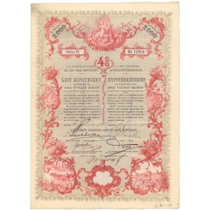 Lwów, Akc. Bank Hipoteczny, List hipoteczny 2.000 koron 1905