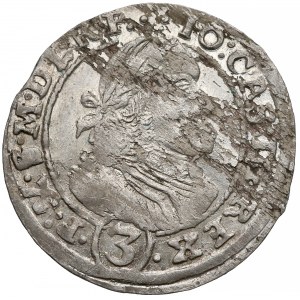 Jan II Kazimierz, 3 krajcary Opole 1661 TT - rzadkość