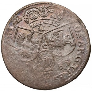 Jan III Sobieski, Trojak Kraków 1685-B - PIES w kołnierzu (R6)