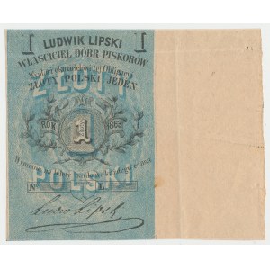 Piskorów, Ludwik Lipski, 1 złoty polski 1863 - szeroki margines