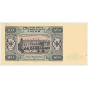 WZÓR 20 złotych 1948 - CE 000... - papier jasnożółty