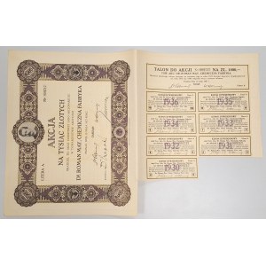 Towarzystwo Akcyjne Dr. ROMAN MAY, Chemiczna Fabryka, 1.000 zł 1927