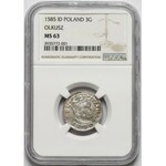 Stefan Batory, Trojak Olkusz 1585 GH - piękny - NGC MS63