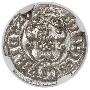 Zygmunt III Waza, Szeląg Ryga 1620 - Lis w lewo - NGC MS62