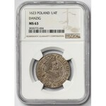 Zygmunt III Waza, Ort Gdańsk 1623 - piękny - NGC MS63