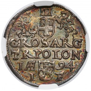 Zygmunt III Waza, Trojak Olkusz 1594 - NGC MS64✮