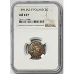 Zygmunt III Waza, Trojak Olkusz 1594 - NGC MS64✮