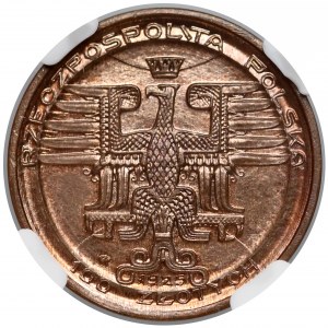 Próba BRĄZ 100 złotych 1925 Kopernik - NGC MS63 BN