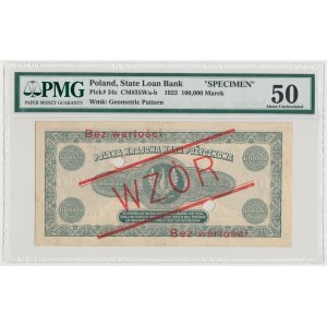 WZÓR 100.000 mkp 1923 - A - perforacja - PMG 50