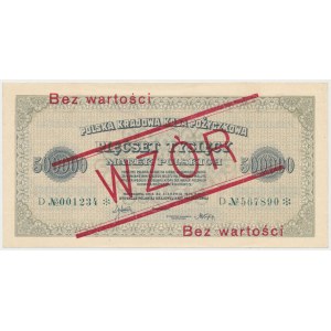 WZÓR 500.000 mkp 1923 - 6 cyfr - D - bez perforacji