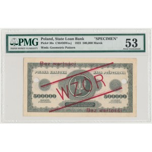 WZÓR 500.000 mkp 1923 - 6 cyfr - D - perforacja - PMG 53