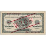 WZÓR 500.000 mkp 1923 - 6 cyfr - D - perforacja - PMG 53