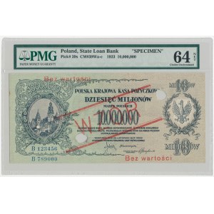 WZÓR 10 mln mkp 1923 - B - PMG 64 NET