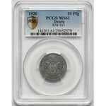 Gdańsk, 10 fenigów 1920 - 57 perełek - PCGS MS61