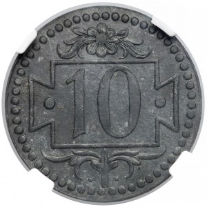 Gdańsk, 10 fenigów 1920 - 56 perełek - rzadkie - NGC MS63