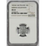 Generalna Gubernia, 10 groszy 1923 - NGC MS63