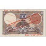 WZÓR 10 złotych 1919 - S.4.A - bez perforacji - PMG 64