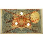 WZÓR 100 złotych 1919 - niski nadruk, z perforacją