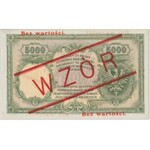 WZÓR 5.000 złotych 1919 - wysoki nadruk - PMG 64