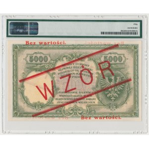 WZÓR 5.000 złotych 1919 - wysoki nadruk - PMG 50