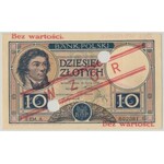 WZÓR 10 złotych 1924 - II EM.A - perforacja - PMG 45