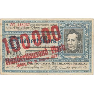 Oberlangenbielau (Bielawa), Christian Dierig, 100.000 mark 1923 - bez daty emisji