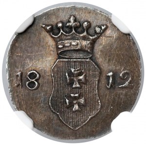 Wolne Miasto Gdańsk, Szeląg 1812-M - CZYSTE srebro - NGC MS63 (MAX)