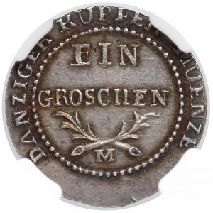 Wolne Miasto Gdańsk, Grosz 1812-M - CZYSTE srebro - NGC MS63