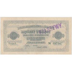 Falsyfikat z epoki 500.000 mkp 1923
