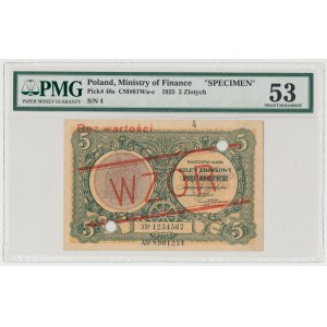 WZÓR 5 złotych 1925 Konstytucja - Nr 4 - PMG 53