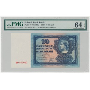 10 złotych 1928 - W★ - PMG 64 EPQ