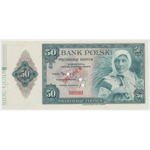 ABNCo 50 złotych 1939 - SPECIMEN 00000