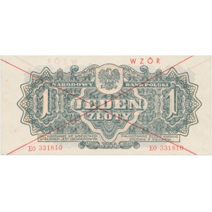 1 złoty 1944 ...owym - EO - z nadrukiem WZÓR