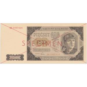 SPECIMEN 500 złotych 1948 - AA